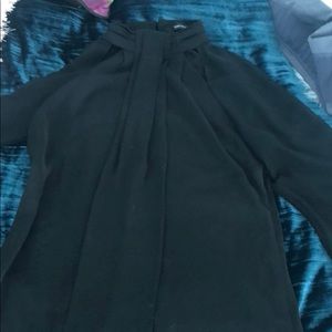 Karen Millen Sheer Sleeve Black dress Shirt
